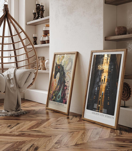 Paul Sinus Leinwandbild 60x90cm Golden City Streets Leinwandbild spektakuläre Straßenszene im goldenen Abendlicht mit faszinierendem Schattenspiel
