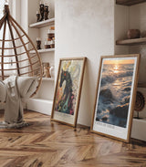 Paul Sinus Leinwandbild 40x60cm Goldene Gezeiten – Dynamische Meereswellen mit Sonnenreflexionen und schimmernden Wasserspritzern