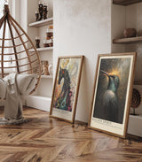 Paul Sinus Leinwandbild 60x90cm Goldener Geist – Majestätischer Kolibri mit schimmerndem Gefieder und leuchtender Aura