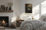 Paul Sinus Leinwandbild 60x90cm Goldener Geist – Majestätischer Kolibri mit schimmerndem Gefieder und leuchtender Aura