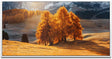 Hütte auf einem Hügel ca. 130x70cm Wandbild inklusive Schattenfugenrahmen weiss - Panorama Leinwand Bild XXL Format Wandbilder Wohnzimmer Wohnung Deko Kunstdrucke