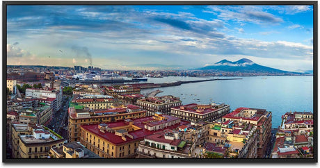 Italien Panorama ca. 130x70cm Wandbild inklusive Schattenfugenrahmen schwarz - Panorama Leinwand Bild XXL Format Wandbilder Wohnzimmer Wohnung Deko Kunstdrucke