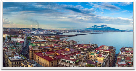 Italien Panorama ca. 130x70cm Wandbild inklusive Schattenfugenrahmen weiss - Panorama Leinwand Bild XXL Format Wandbilder Wohnzimmer Wohnung Deko Kunstdrucke