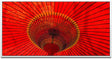 Japanischer Regenschirm ca. 130x70cm Wandbild inklusive Schattenfugenrahmen weiss - Panorama Leinwand Bild XXL Format Wandbilder Wohnzimmer Wohnung Deko Kunstdrucke