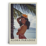 Paul Sinus Leinwandbild 60x90cm Aloha Paradise – Hawaii, Schönheit, Tropisch, Exotik, Vintage, Nostalgie, Südsee, Strandidylle, Palmen, Sonne