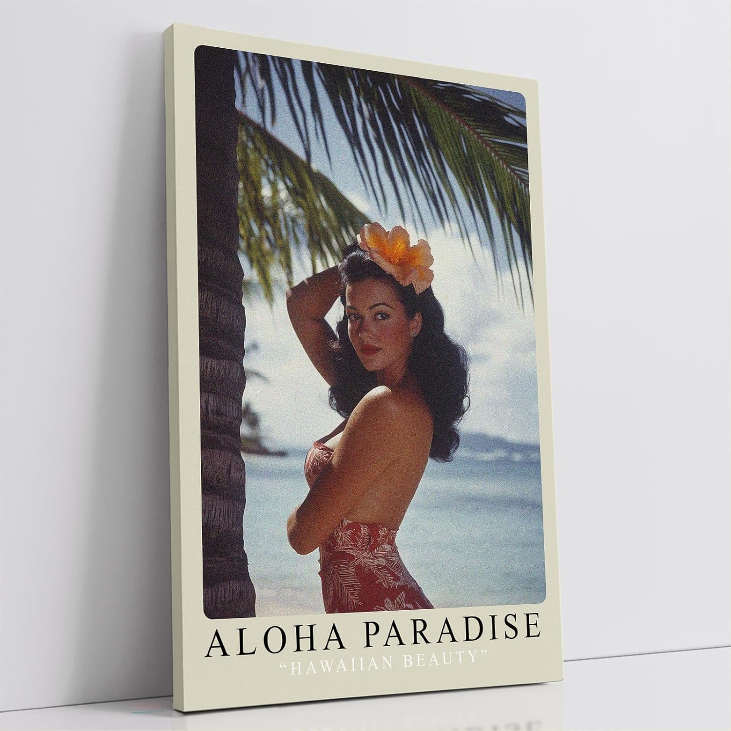 Paul Sinus Leinwandbild 60x90cm Aloha Paradise – Hawaii, Schönheit, Tropisch, Exotik, Vintage, Nostalgie, Südsee, Strandidylle, Palmen, Sonne