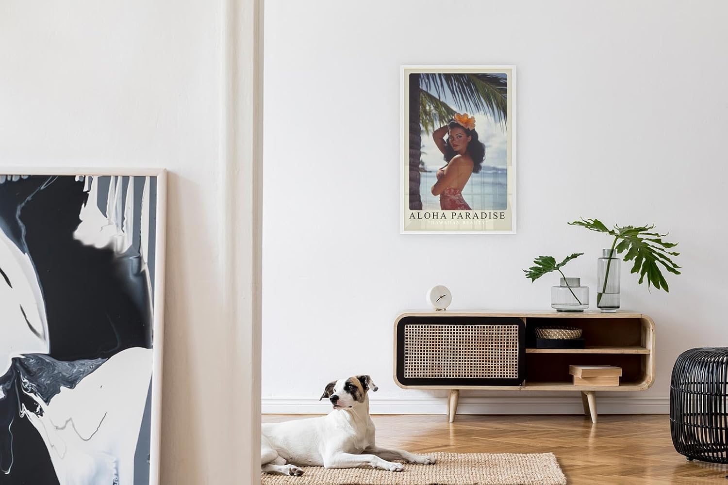 Paul Sinus Leinwandbild 60x90cm Aloha Paradise – Hawaii, Schönheit, Tropisch, Exotik, Vintage, Nostalgie, Südsee, Strandidylle, Palmen, Sonne