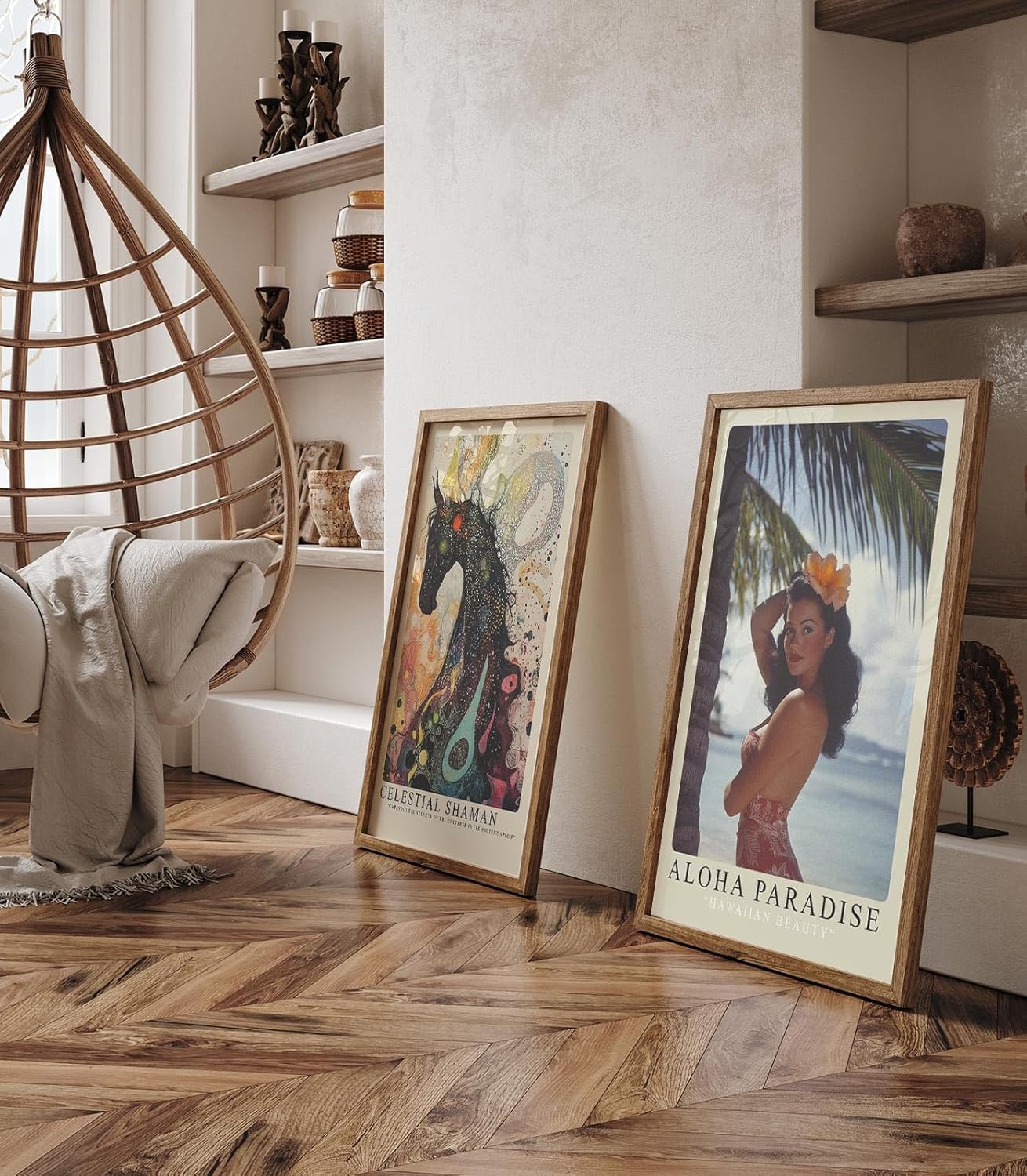 Paul Sinus Leinwandbild 60x90cm Aloha Paradise – Hawaii, Schönheit, Tropisch, Exotik, Vintage, Nostalgie, Südsee, Strandidylle, Palmen, Sonne