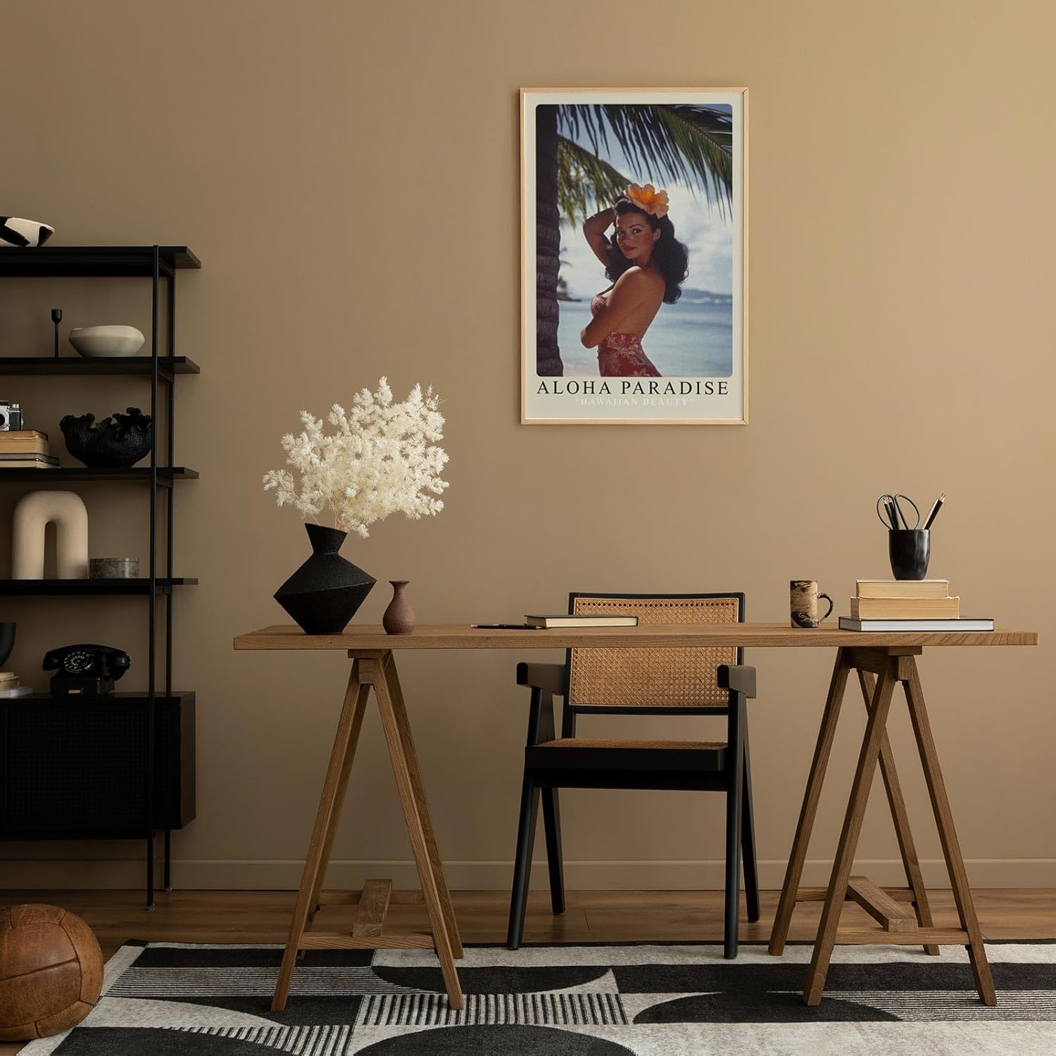 Paul Sinus Leinwandbild 60x90cm Aloha Paradise – Hawaii, Schönheit, Tropisch, Exotik, Vintage, Nostalgie, Südsee, Strandidylle, Palmen, Sonne