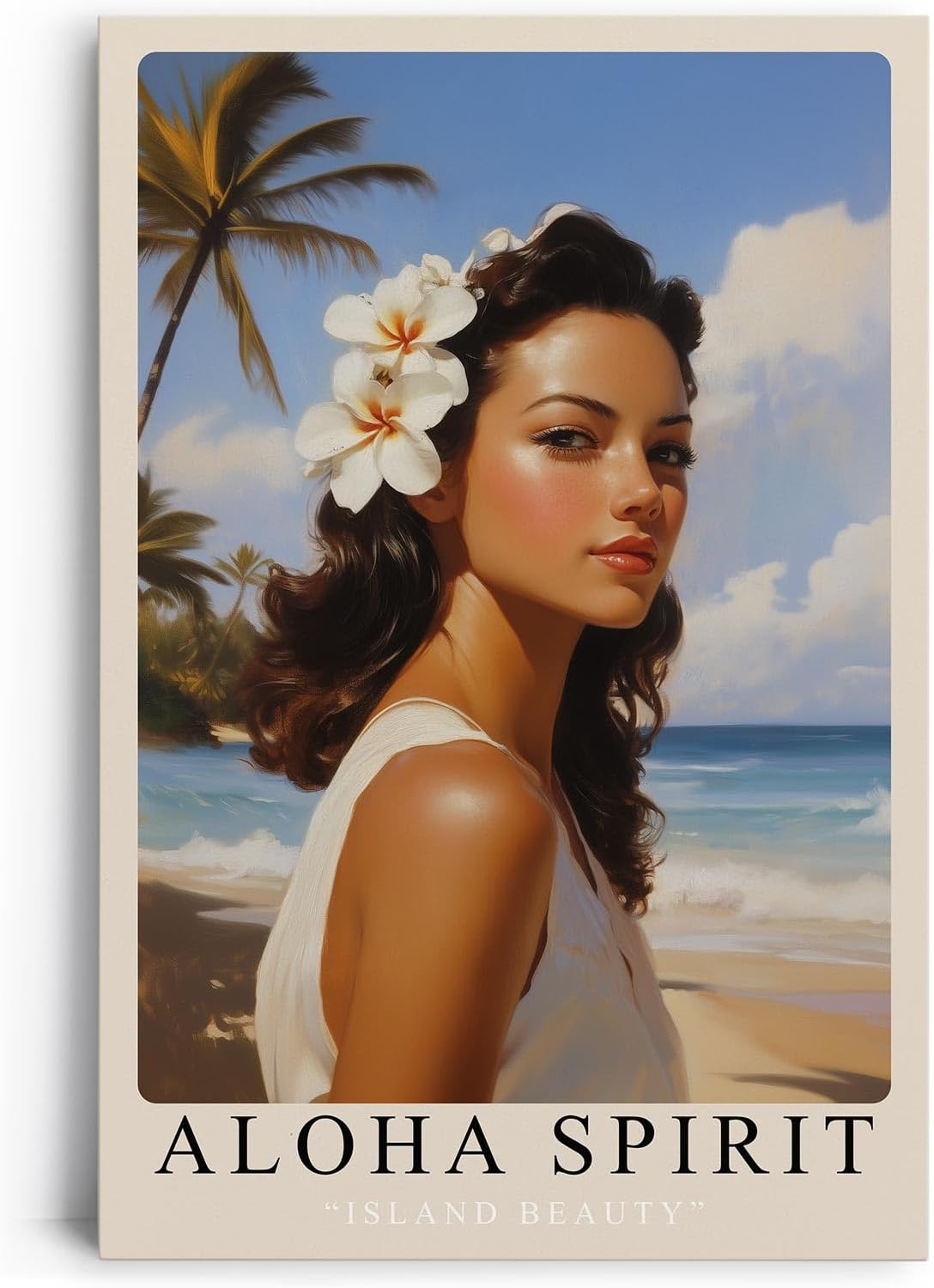 Paul Sinus Leinwandbild 60x90cm Aloha Spirit – Insel, Schönheit, Exotik, Hawaii, Natur, Tropisch, Sonne, Entspannung, Meer, Strand, Vintage, Romantik