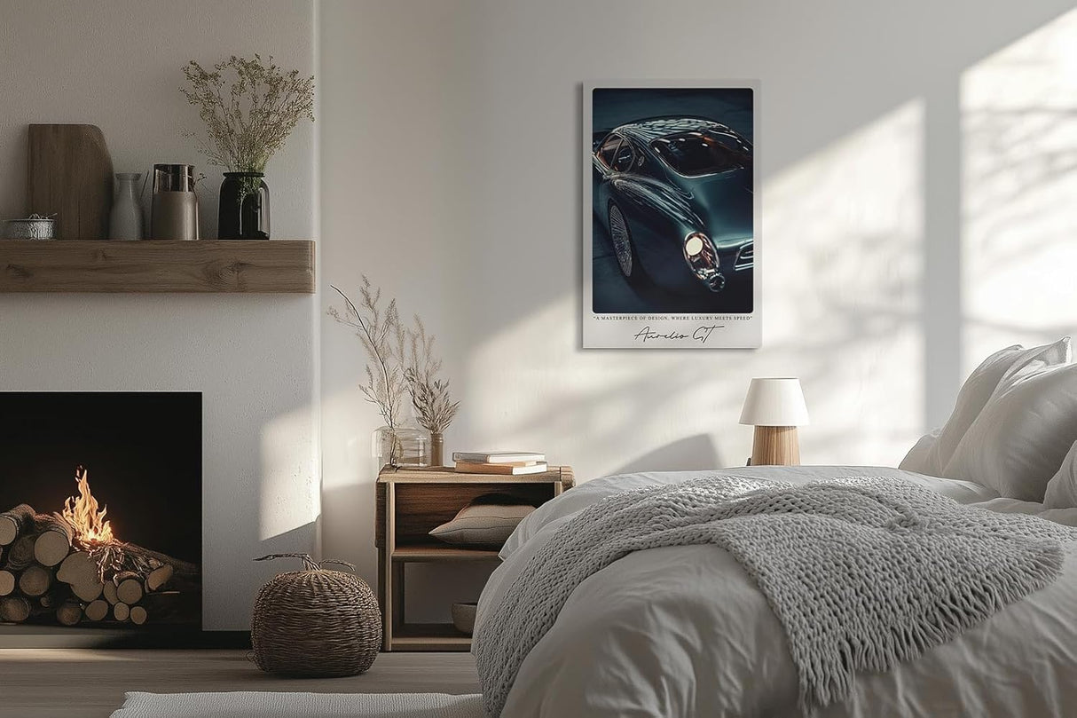 Paul Sinus Leinwandbild 40x60cm Aurelio GT – Luxus, Eleganz, Geschwindigkeit, Sportwagen, Design, Retro, Zukunft, Stil, Automobil, Exklusivität