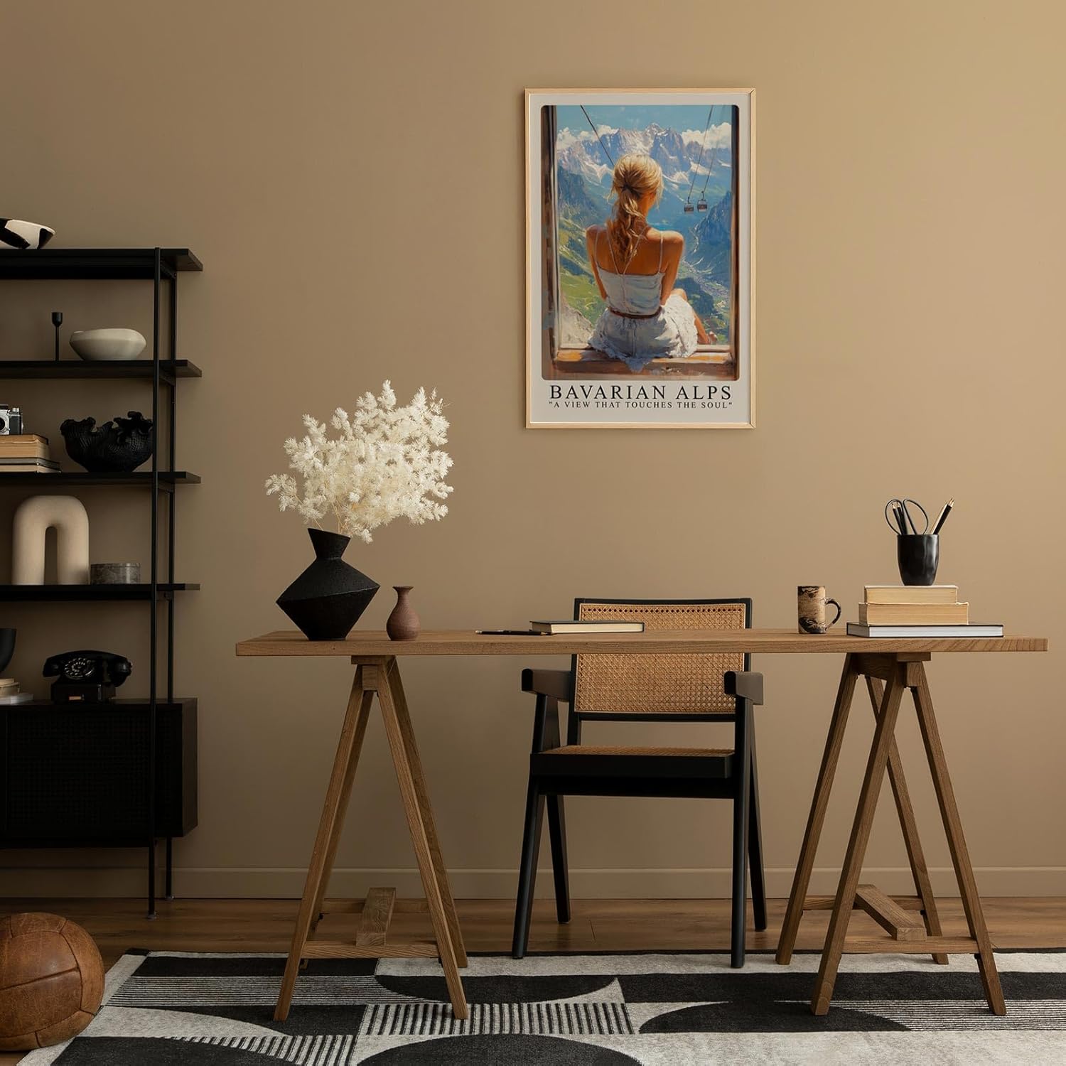 Paul Sinus Leinwandbild 60x90cm Leinwandbild Blick auf die Bayerischen Alpen – Naturidylle, Freiheit, majestätische Bergwelt