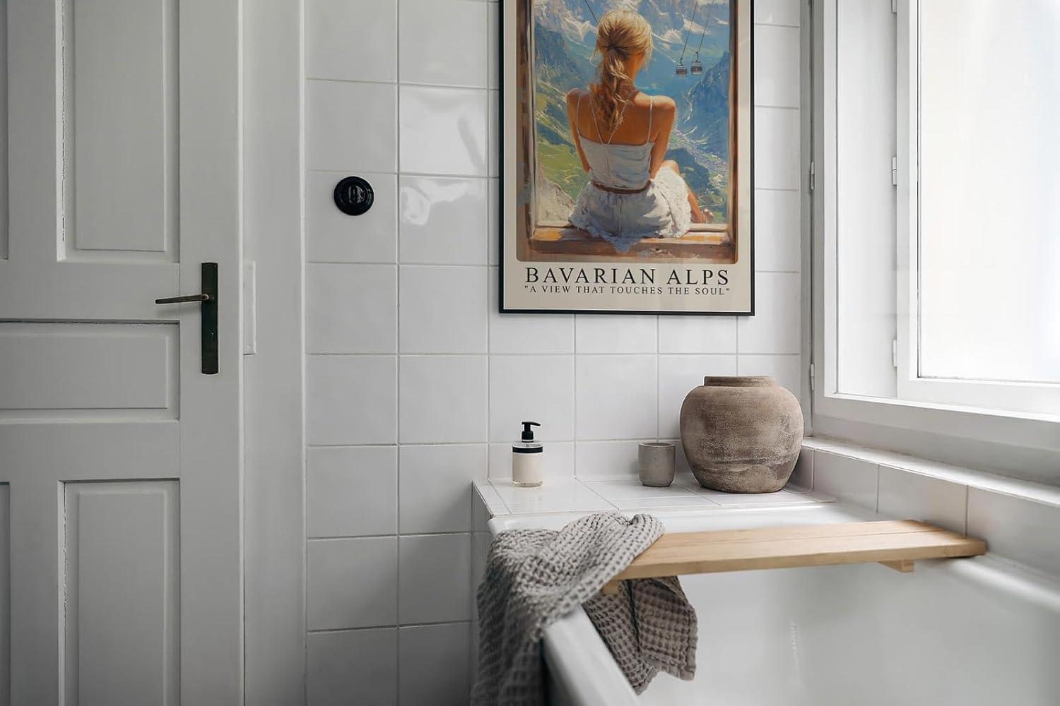 Paul Sinus Leinwandbild 60x90cm Leinwandbild Blick auf die Bayerischen Alpen – Naturidylle, Freiheit, majestätische Bergwelt