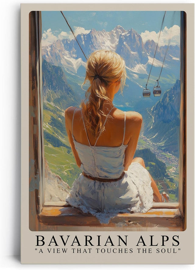 Paul Sinus Leinwandbild 60x90cm Leinwandbild Blick auf die Bayerischen Alpen – Naturidylle, Freiheit, majestätische Bergwelt