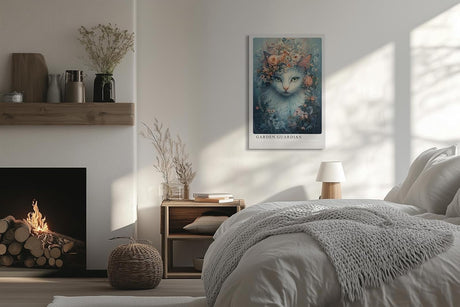 Paul Sinus Leinwandbild 60x90cm Blühende Katze mystisch elegant surreal kunstvolle Wandkunst sanfte Farben harmonisch detailreich faszinierend