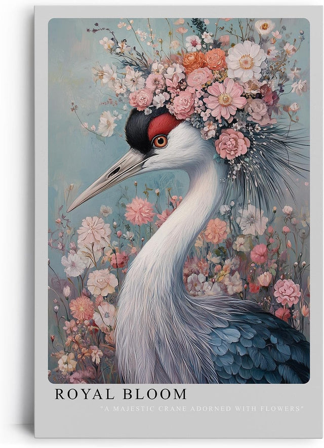 Paul Sinus Leinwandbild 40x60cm Blühender Kranich majestätisch elegant harmonisch kunstvolle Wandkunst surreal faszinierend sanfte Farben detailreich