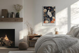 Paul Sinus Leinwandbild 80x120cm Leinwandbild Blütensymphonie – Eleganter Kranich umgeben von floralen Elementen, asiatische Kunst, luxuriöse Ästhetik