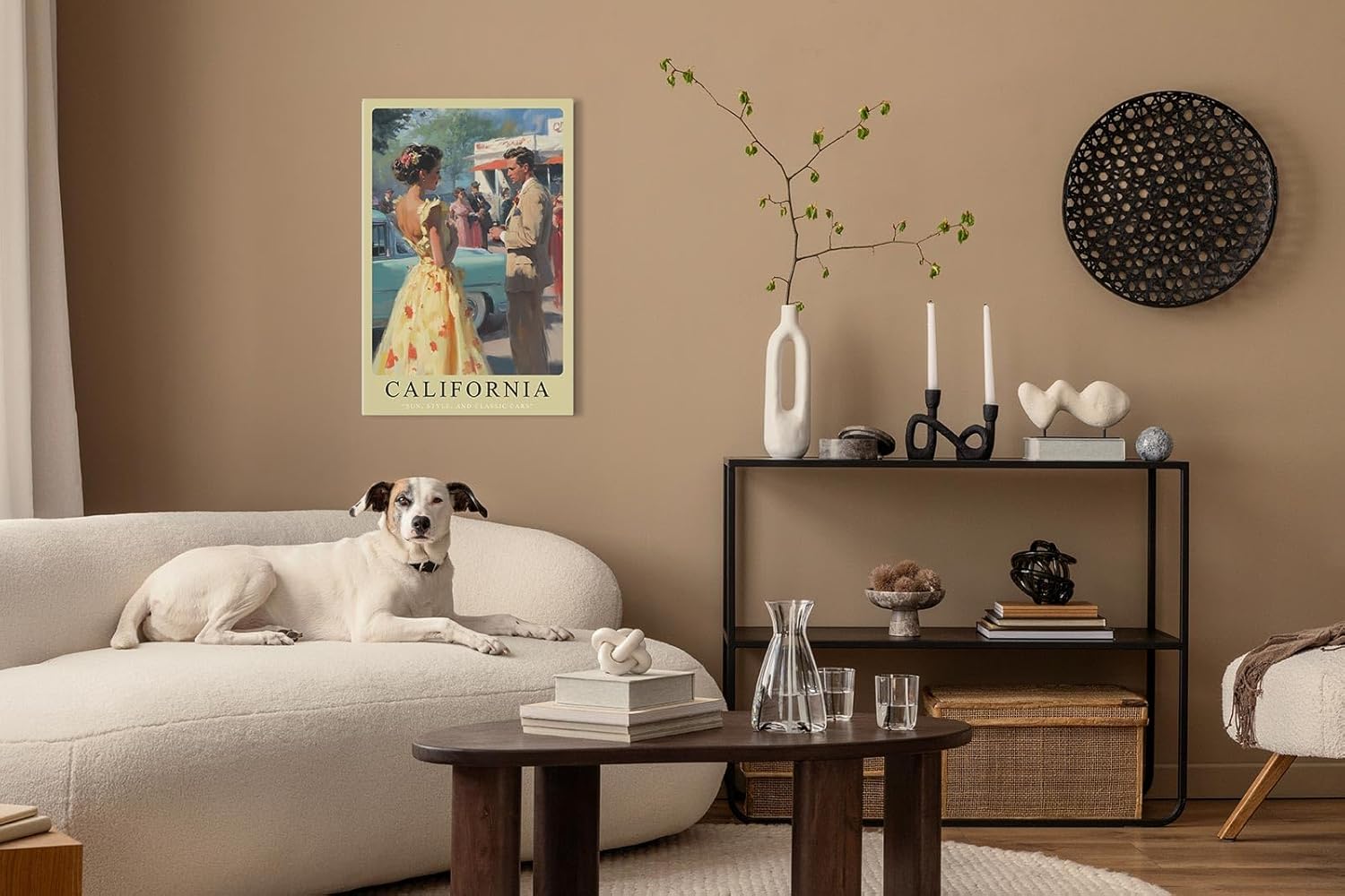 Paul Sinus Leinwandbild 40x60cm California Leinwandbild – Nostalgische Eleganz mit Oldtimern, Retro-Charme und Vintage-Flair – Stilvolle Kunst