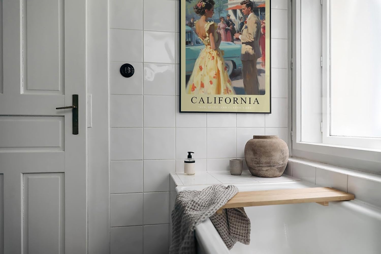 Paul Sinus Leinwandbild 40x60cm California Leinwandbild – Nostalgische Eleganz mit Oldtimern, Retro-Charme und Vintage-Flair – Stilvolle Kunst