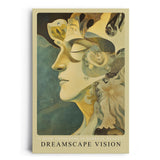 Paul Sinus Leinwandbild 60x90cm Dreamscape Vision – Surreal, Kunst, Fantasie, Traumwelt, Gesicht, Harmonie, Abstrakt, Mystik, Ästhetik, Gold, Struktur