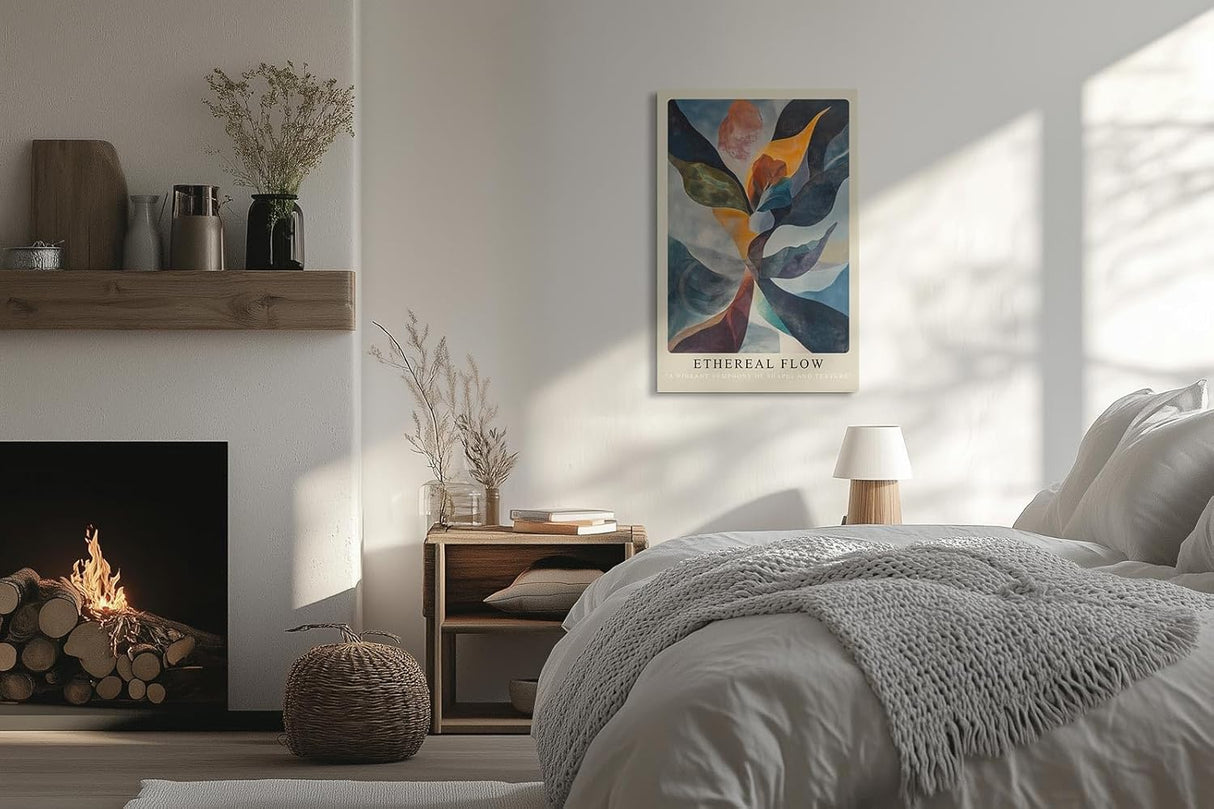 Paul Sinus Leinwandbild 60x90cm Ethereal Flow – Abstrakt, Kunst, Harmonie, Bewegung, Farben, Struktur, Eleganz, Balance, Form, Dynamik, Licht, Tiefe
