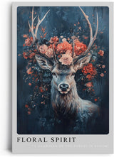 Paul Sinus Leinwandbild 60x90cm Floral Spirit – Natur, Hirsch, Wald, Blüten, Ästhetik, Kunst, Mystik, Magie, Eleganz, Symbolik, Wildnis, Ruhe, Anmut