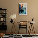 Paul Sinus Leinwandbild 80x120cm Hamburg – Schiff, Hafen, Elbe, Deutschland, Wasser, Sonnenuntergang, Industrie, Seefahrt, Romantik, Atmosphäre