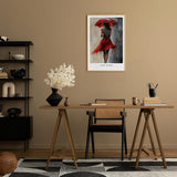 Paul Sinus Leinwandbild 60x90cm Lady in Red – Frau, Rot, Kunst, Regenschirm, Leidenschaft, Eleganz, Sinnlichkeit, Mystik, Emotion, Bewegung, Abstrakt