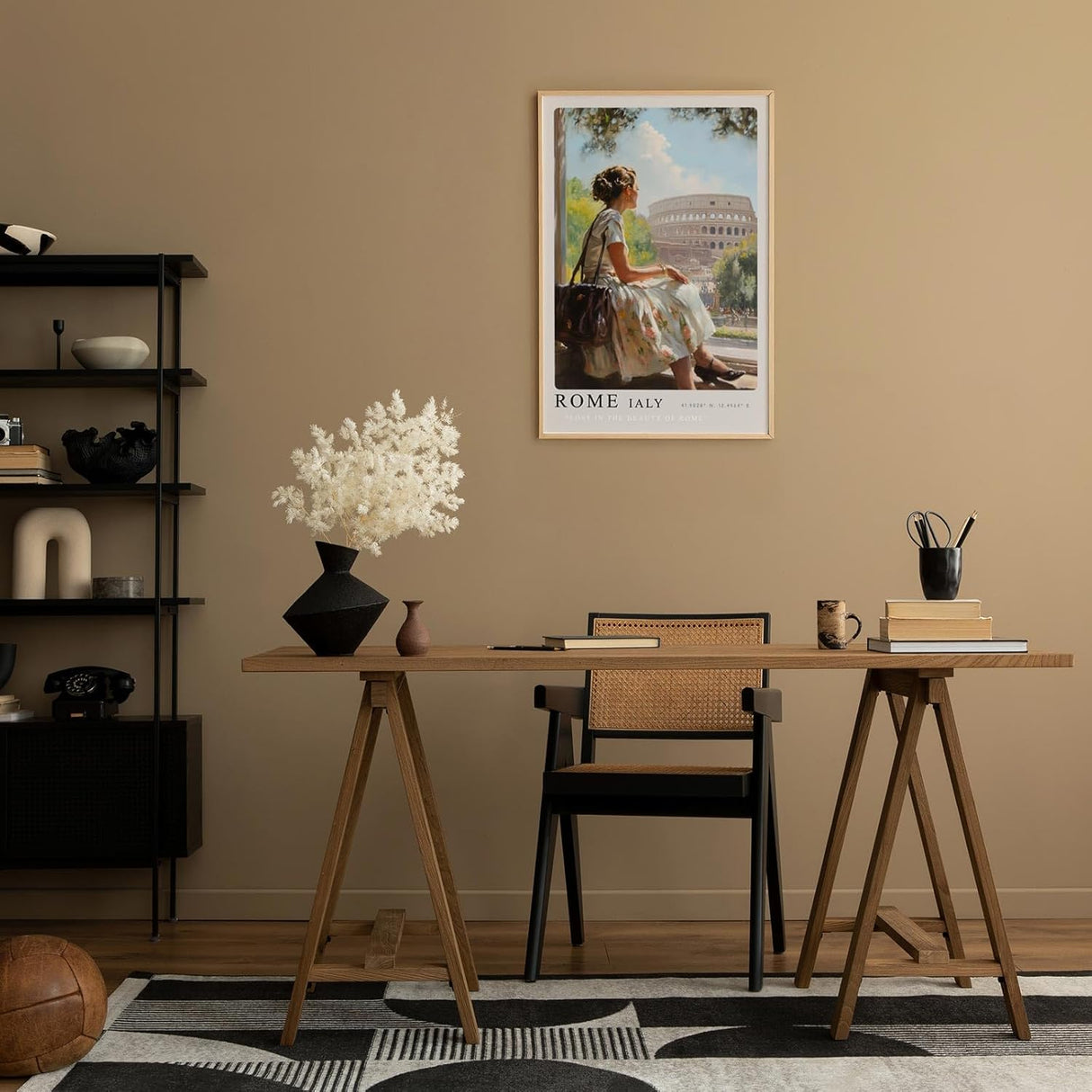 Paul Sinus Leinwandbild 40x60cm Lost in the Beauty of Rome – Italien, Kolosseum, Vintage-Stil, Romantik, Nostalgie, Reise, Architektur, Kultur