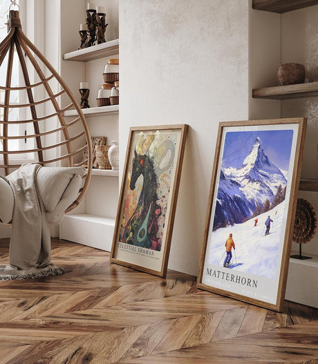 Paul Sinus Leinwandbild 60x90cm Matterhorn – Alpen, Ski, Wintersport, Schnee, Berge, Natur, Skifahren, Schweiz, Hochgebirge, Panorama, Abenteuer