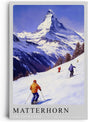 Paul Sinus Leinwandbild 60x90cm Matterhorn – Alpen, Ski, Wintersport, Schnee, Berge, Natur, Skifahren, Schweiz, Hochgebirge, Panorama, Abenteuer