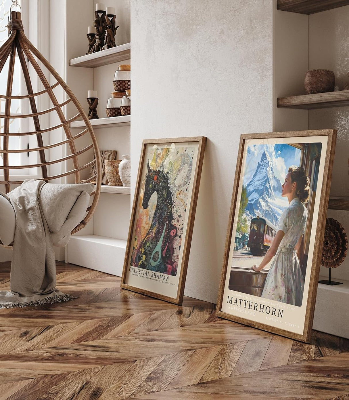 Paul Sinus Leinwandbild 60x90cm Matterhorn – Nostalgie, Alpenpanorama, Zugreise, Vintage, Natur, Romantik, Eisenbahn, Berge, Schweiz, Abenteuer