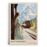 Paul Sinus Leinwandbild 40x60cm Matterhorn – Schweiz, Berge, Nostalgie, Zugreise, Natur, Alpen, Eleganz, Vintage, Panorama, Romantik, Entdeckung
