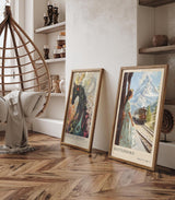 Paul Sinus Leinwandbild 40x60cm Matterhorn – Schweiz, Berge, Nostalgie, Zugreise, Natur, Alpen, Eleganz, Vintage, Panorama, Romantik, Entdeckung