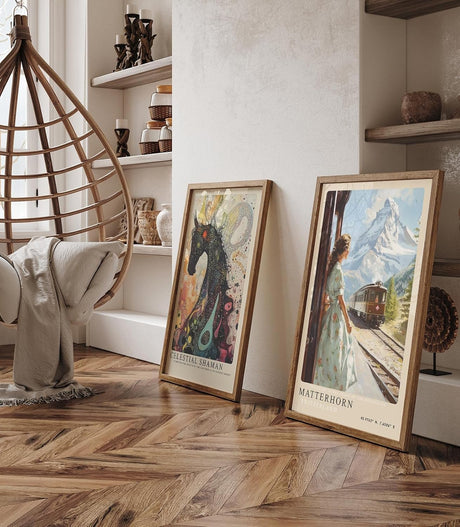 Paul Sinus Leinwandbild 40x60cm Matterhorn – Schweiz, Berge, Nostalgie, Zugreise, Natur, Alpen, Eleganz, Vintage, Panorama, Romantik, Entdeckung