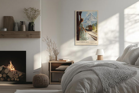 Paul Sinus Leinwandbild 40x60cm Matterhorn – Schweiz, Berge, Nostalgie, Zugreise, Natur, Alpen, Eleganz, Vintage, Panorama, Romantik, Entdeckung