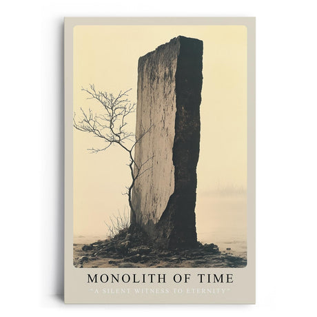 Paul Sinus Leinwandbild 80x120cm Monolith of Time monumentaler Stein zeitlos mystisch Natur minimalistisch erhaben stille Landschaft