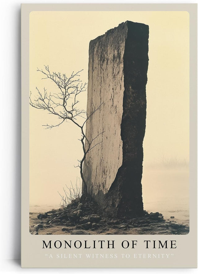 Paul Sinus Leinwandbild 80x120cm Monolith of Time monumentaler Stein zeitlos mystisch Natur minimalistisch erhaben stille Landschaft