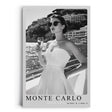 Paul Sinus Leinwandbild 40x60cm Leinwandbild Monte Carlo – Stilvolle Schwarz-Weiß-Fotografie einer eleganten Frau auf einer Yacht, luxuriöse Ästhetik