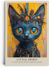 Paul Sinus Leinwandbild 40x60cm mystische Katze spirituell geheimnisvoll kunstvolle Wandkunst intensiv farbenfroh faszinierend ausdrucksstark tribal