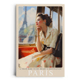 Paul Sinus Leinwandbild 40x60cm Paris – Nostalgie, Eleganz, Romantik, Frankreich, Reise, Retro, Vintage, Zug, Mode, 50er Jahre, Stil, Liebe, Sehnsucht