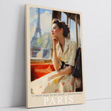 Paul Sinus Leinwandbild 40x60cm Paris – Nostalgie, Eleganz, Romantik, Frankreich, Reise, Retro, Vintage, Zug, Mode, 50er Jahre, Stil, Liebe, Sehnsucht