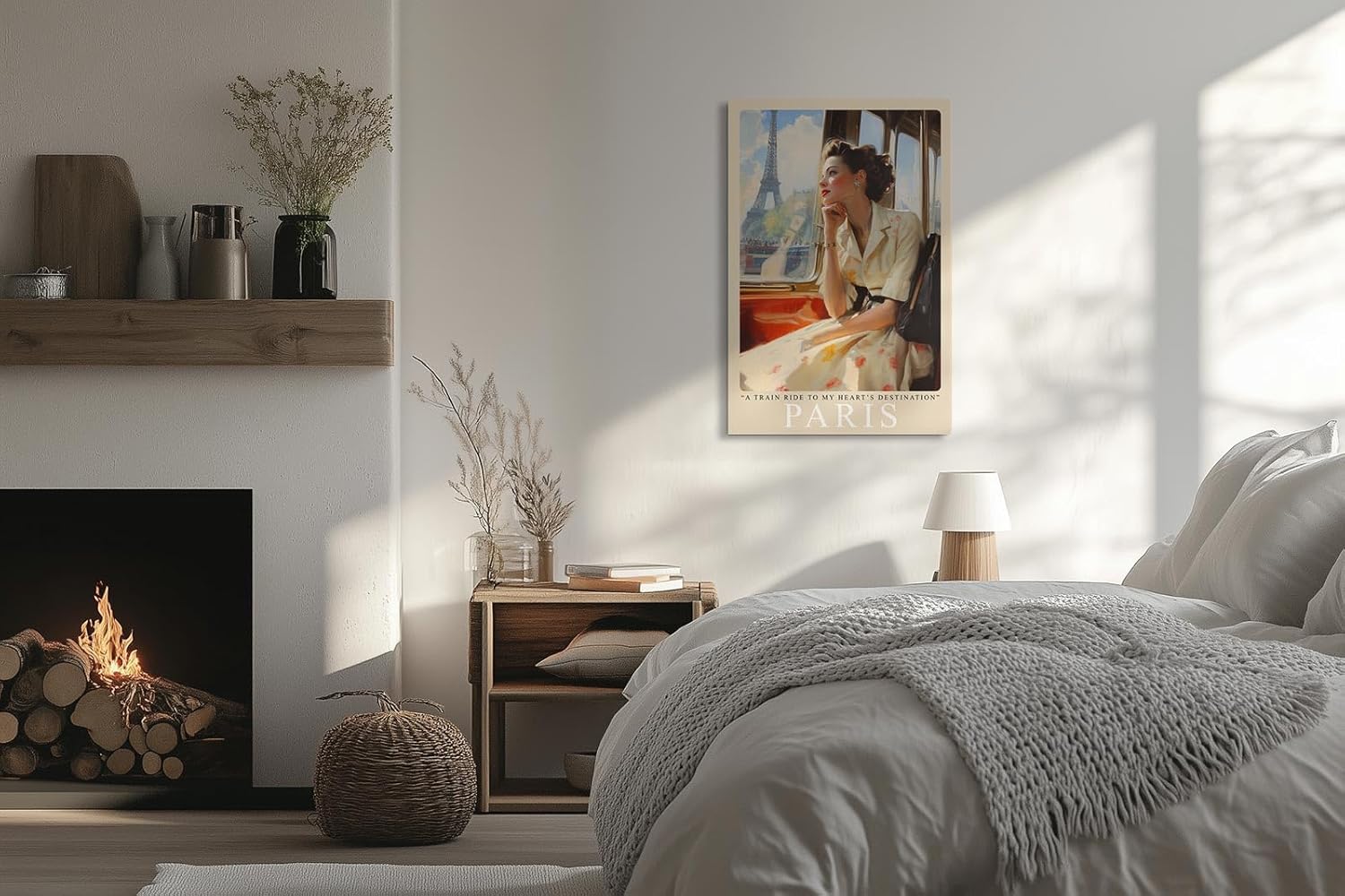 Paul Sinus Leinwandbild 40x60cm Paris – Nostalgie, Eleganz, Romantik, Frankreich, Reise, Retro, Vintage, Zug, Mode, 50er Jahre, Stil, Liebe, Sehnsucht