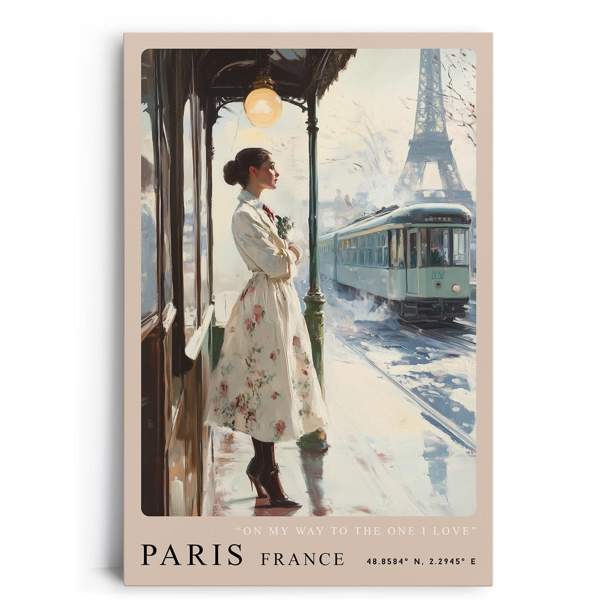Paul Sinus Leinwandbild 40x60cm Paris – Nostalgie, Liebe, Romantik, Retro, Vintage, Frankreich, Eleganz, Belle Époque, Sehnsucht, Kunst, Stadtleben