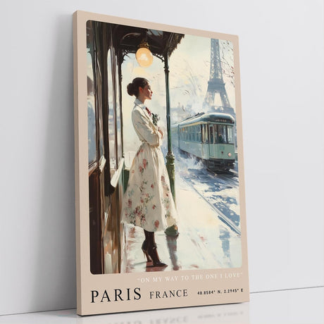 Paul Sinus Leinwandbild 40x60cm Paris – Nostalgie, Liebe, Romantik, Retro, Vintage, Frankreich, Eleganz, Belle Époque, Sehnsucht, Kunst, Stadtleben