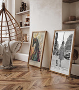 Paul Sinus Leinwandbild 80x120cm Leinwandbild Retro Chic in Paris – Stilvolle Vintage-Fotografie mit eleganter Frau, französisches Flair