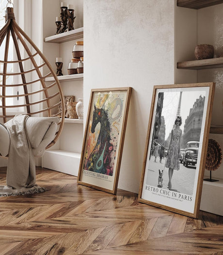 Paul Sinus Leinwandbild 80x120cm Leinwandbild Retro Chic in Paris – Stilvolle Vintage-Fotografie mit eleganter Frau, französisches Flair