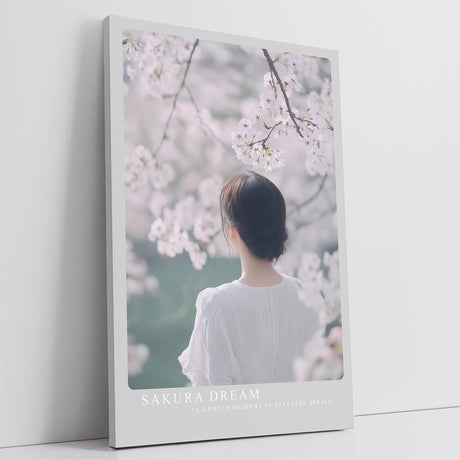 Paul Sinus Leinwandbild 80x120cm Leinwandbild Sakura Traum – Zarte Frühlingsszene mit blühenden Kirschblüten, verträumte Atmosphäre, japanische Eleganz