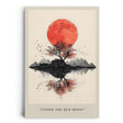 Paul Sinus Leinwandbild 40x60cm Under the Red Moon – Japan, Mond, Minimalismus, Natur, Kunst, Ruhe, Meditation, Ästhetik, Symbolik, Balance