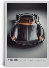 Paul Sinus Leinwandbild 80x120cm Velocité klassischer Sportwagen futuristisch schwarz elegant Retro Luxus Design